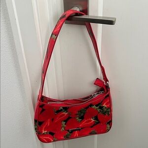 Silence + Noise Strawberry Print Shoulder Bag